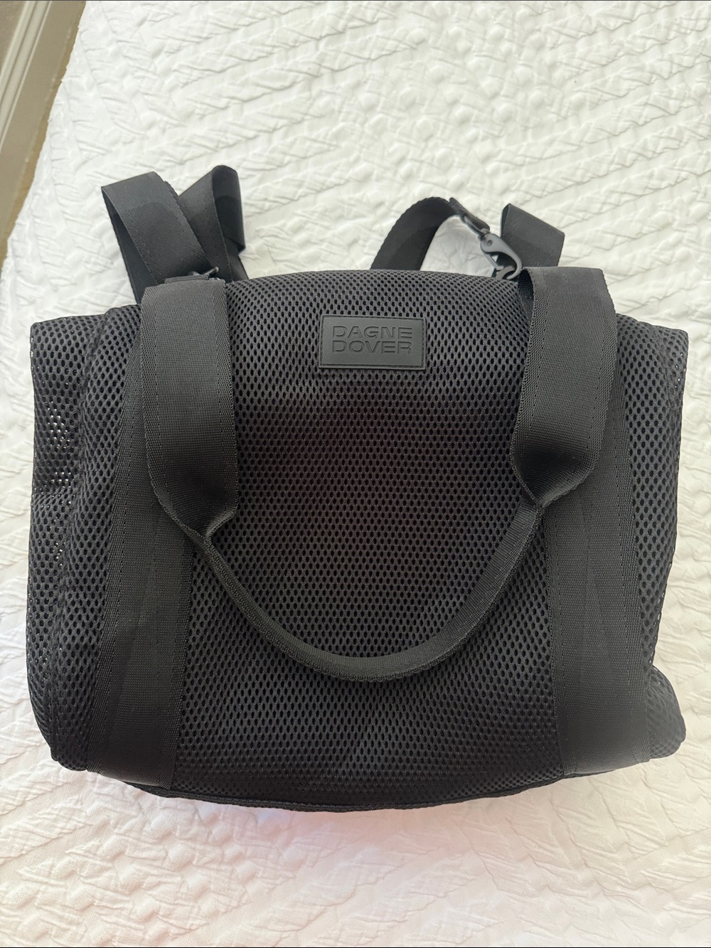 Dagne Dover Black Mesh Landon Carryall Bag Medium
